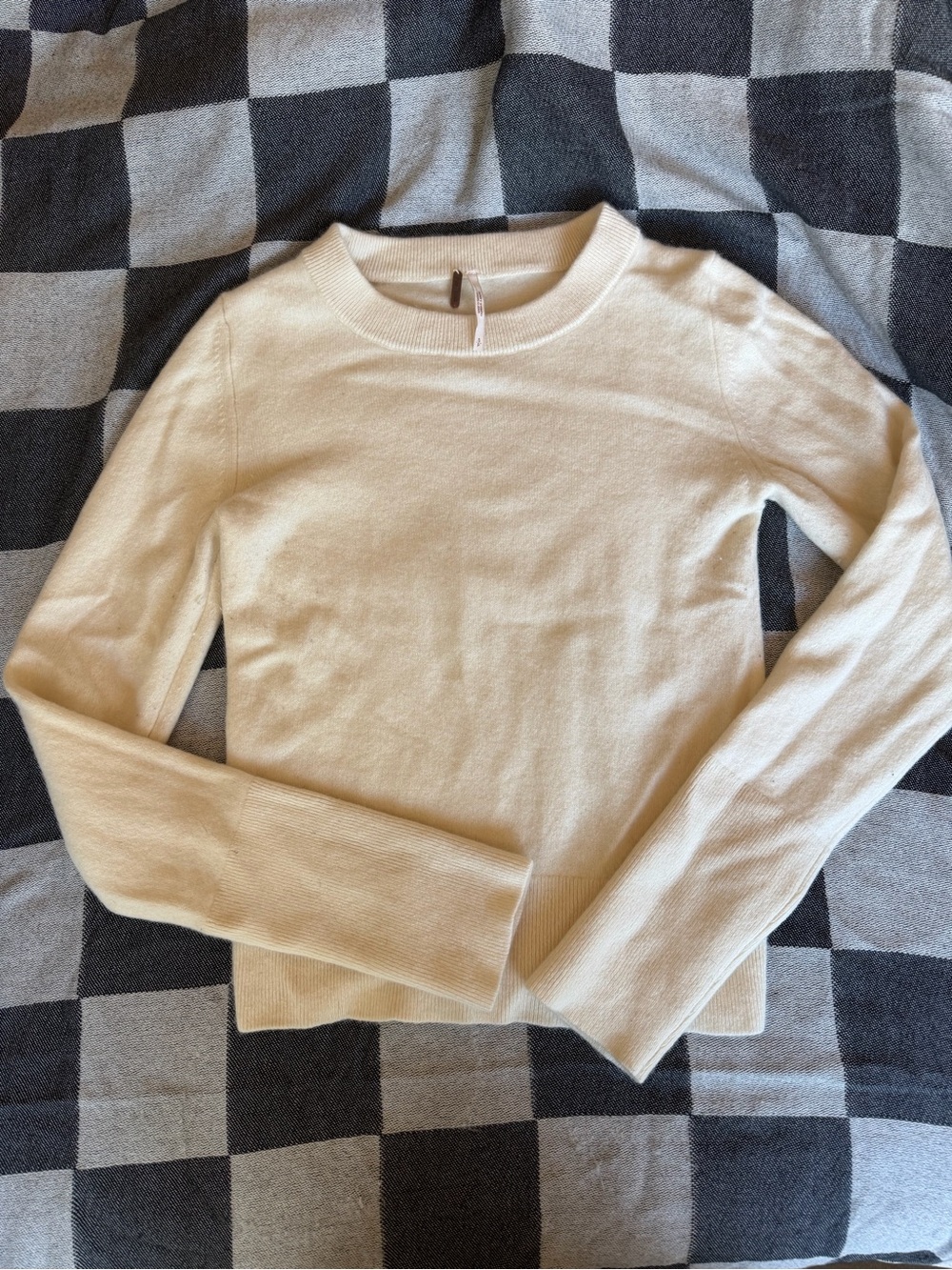 Free People Soft Cream Crewneck Long Sleeve Top